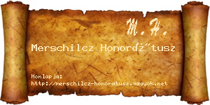Merschilcz Honorátusz névjegykártya